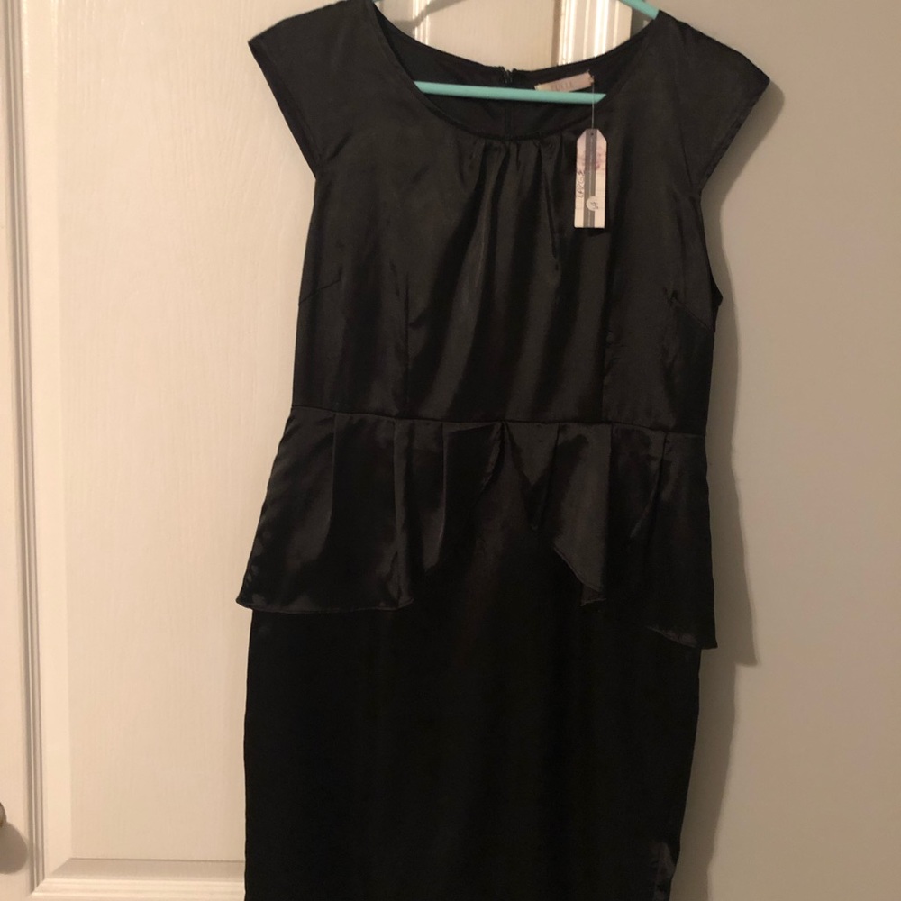 Black peplum dress